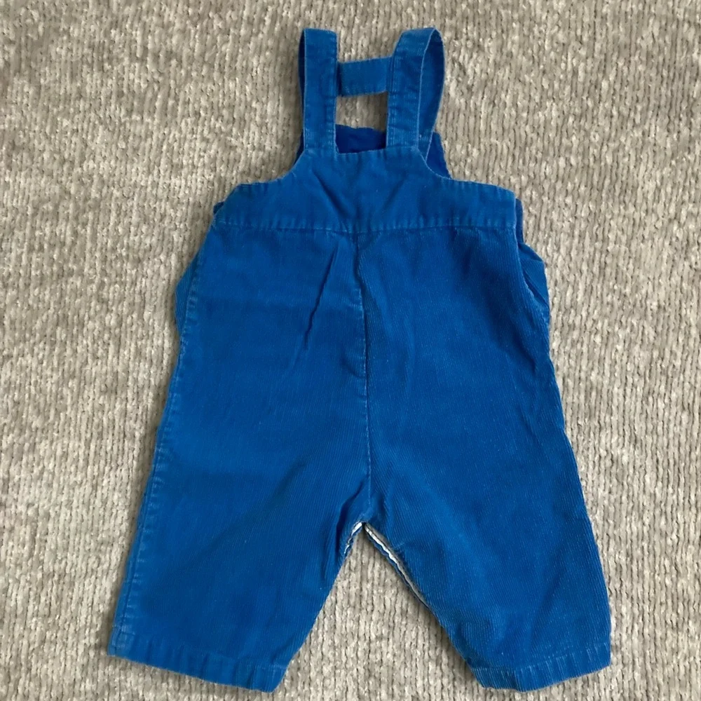 Vintage Health-tex 9M Blue Corduroy Overalls Bear Appliqué USA‎ Retro Baby